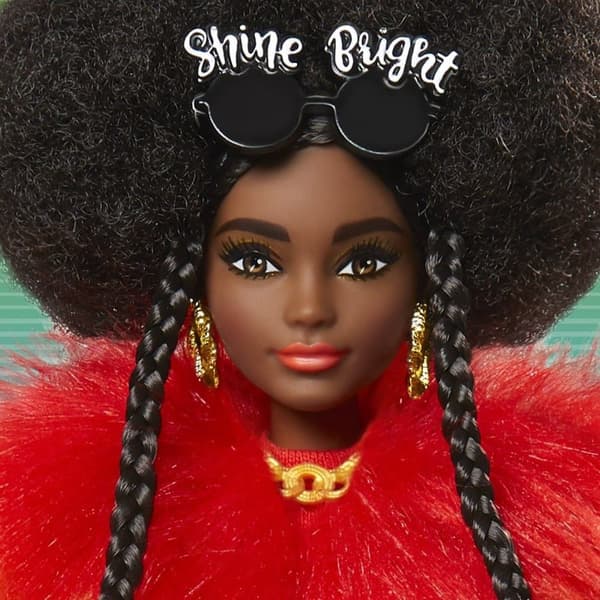 Barbie Extra Doll Furry Rainbow Coat CDON