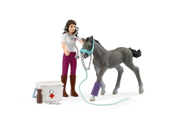 Schleich Pocket Set Mrs. Kramer with foal