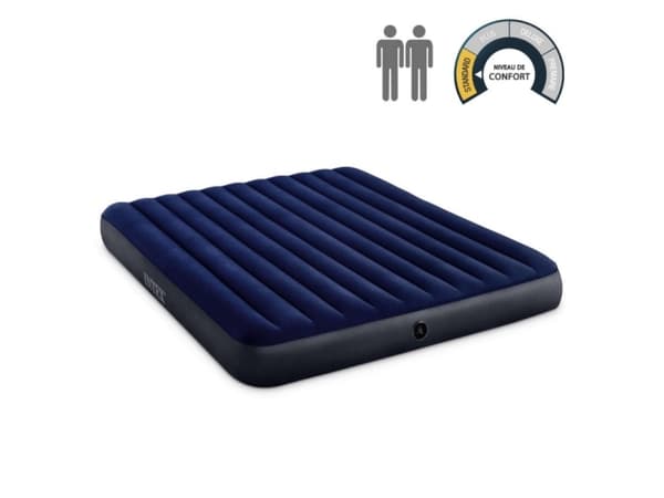 Intex Klassisk Downy Luftmadras 183x203x25 cm