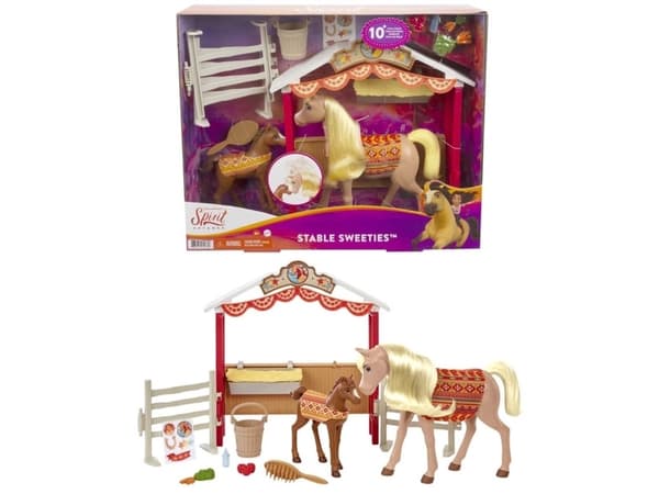 Mattel Sett med figurer Mustang Spirit of freedom Liten stall + hester