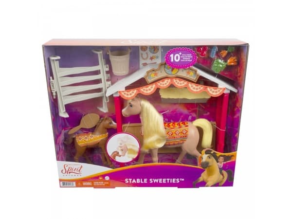 Mattel Sett med figurer Mustang Spirit of freedom Liten stall + hester