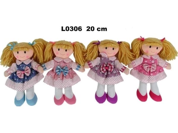 Ragdoll 20cm 4 design mix 156464 pris for 1 stk