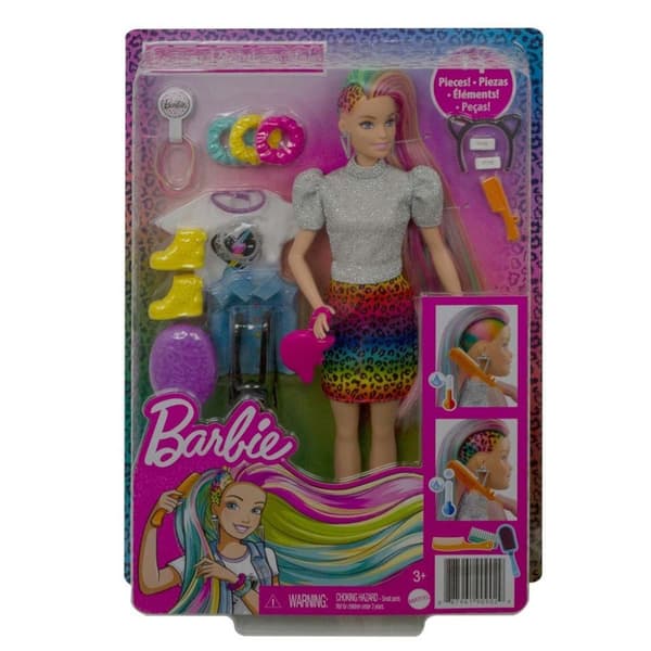 Barbie Leopard Regnbue Hår