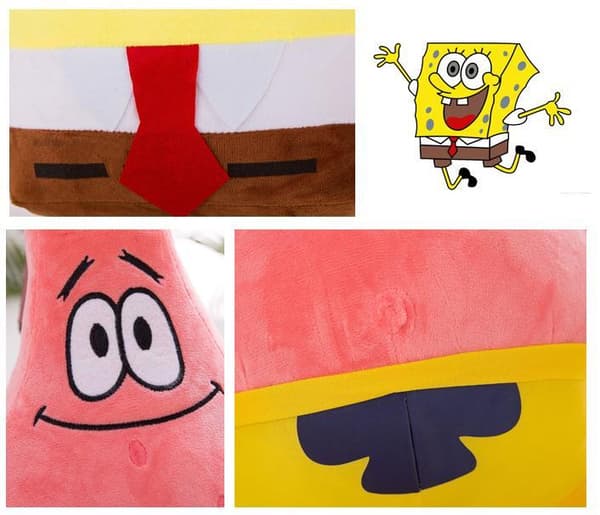 SvampeBob Firkant, Patrik Star tøjdyr Blødt legetøj ca. 35cm