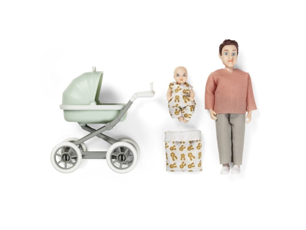 Docka med bebis & vagn