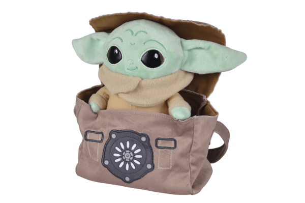 Simba Disney The Mandalorian Grogu with bag, cuddly toy (green/brown, 25 cm)