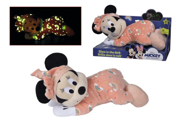 Disney Minnie Mouse Glow-in-the-Dark Lying - Pink (30 cm)