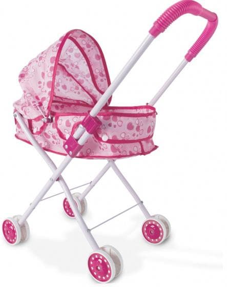 dockvagnstjejer 27 x 10,5 x 51 cm rosa/vit