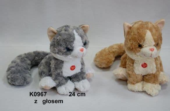 Sun-Day Sittende katt 2 farger, 25cm stemme - K0967-24