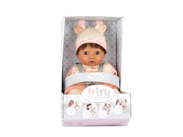 Tiny Treasures Brown Haired Doll Giraffe Outfit