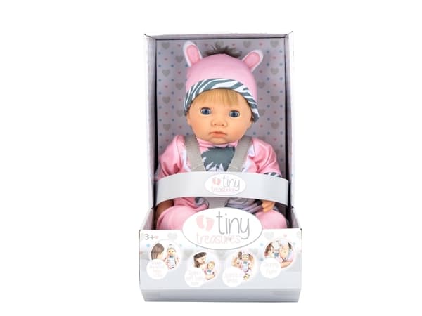 Dukke med blondt hår og Zebra outfit