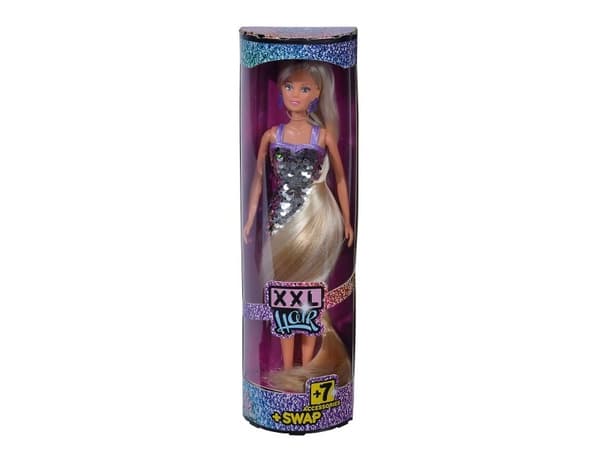 Simba Doll Steffi langhåret XXL-hår med paljetter (1057335259)