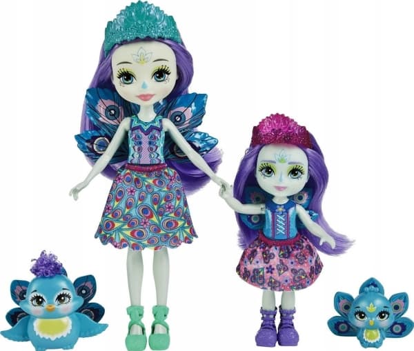 Mattel Dolls Enchantimals Patter and Piera Peacock Sister Dolls