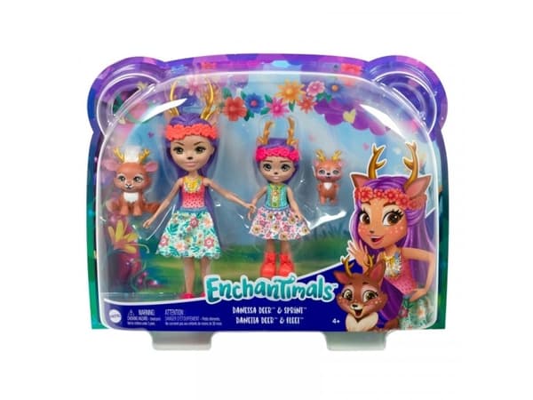 Mattel Lalki Enchantimals Danessa i Danetta Deer Lalki siostry
