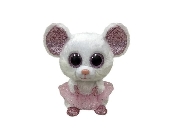 Meteor Mascot Ty Beanie Boss Mouse hvit ballerina - Nina 15 cm