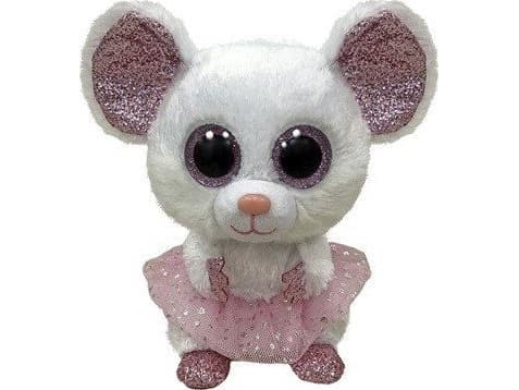 Meteor Mascot Ty Beanie Boss Mouse hvit ballerina - Nina 15 cm