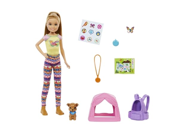Barbie Mattel Campingdocka - Stacie och husdjur (HDF69/HDF70)