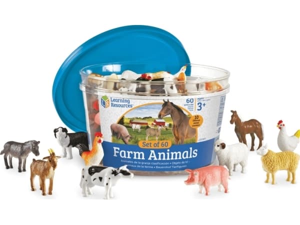 Cass film Set of 60 pieces - Farm, Figures for learning to count