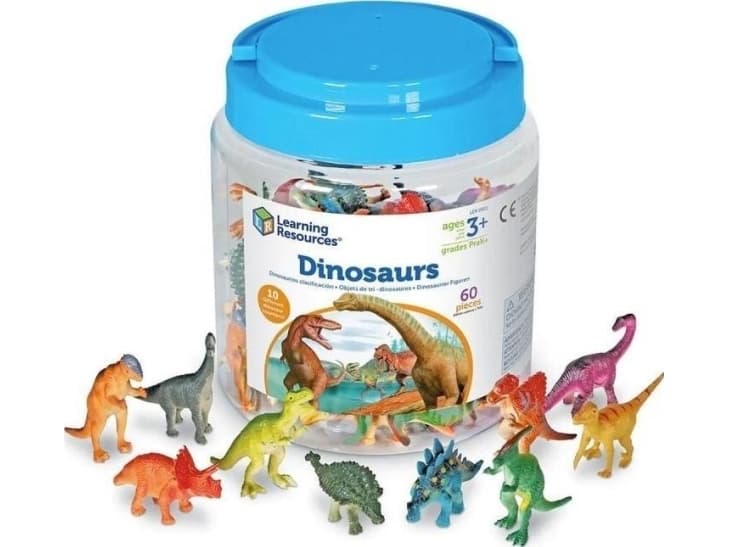 Cass film Set of 60 pieces - Dinosaurs, Figures for learning to count