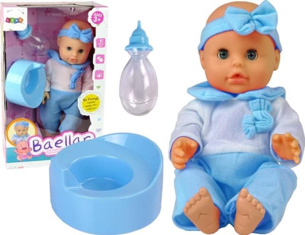 LeanToys Doll Pyjamas 30 cm Blue Bottle Potty Drinks