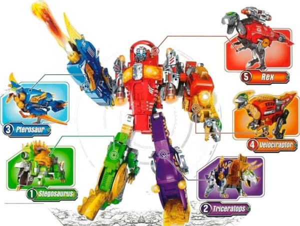 LeanToys Dinobots 2in1 Dinosaur Dart Gun Red Tyrannosaurus Rex Shield 48 cm
