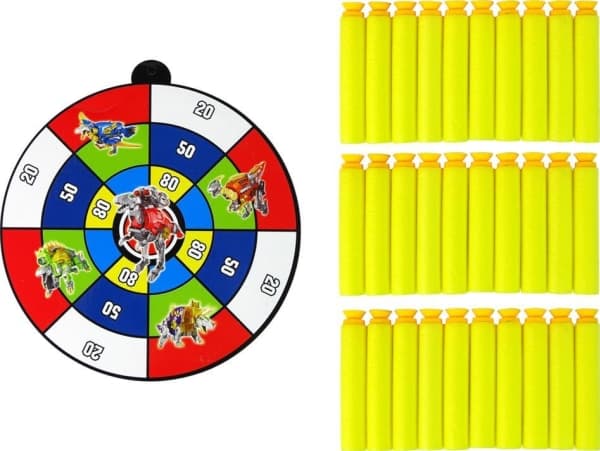 LeanToys Dinobots 2in1 Dinosaur Dart Gun Red Tyrannosaurus Rex Shield 48 cm