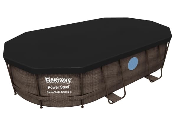 Bestway Power Steel 56946, 10949 l, Pool med ram, Vuxen och barn, Stege, Brun, 64,7 kg