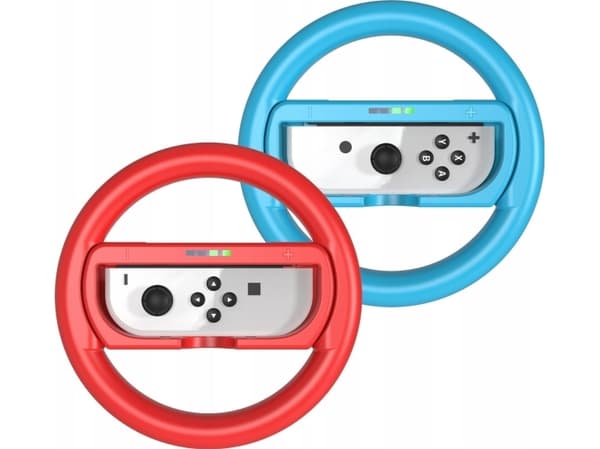 JYS 2x Handlebar + 2in1 Holder for Nintendo Switch OLED and Nintendo Switch/Red and Blue