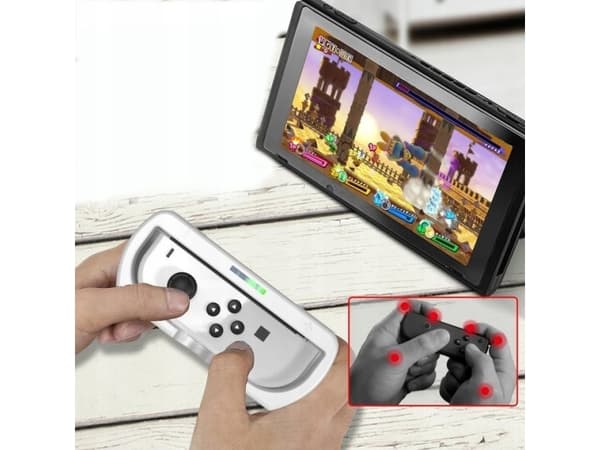 JYS 2x Handlebar + 2in1 Holder for Nintendo Switch OLED and Nintendo Switch/White