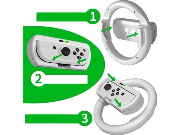 JYS 2x Handlebar + 2in1 Holder for Nintendo Switch OLED and Nintendo Switch/White