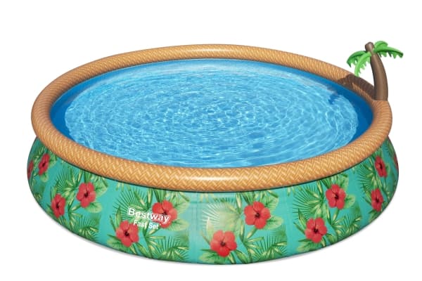 Bestway Fast Set 57416, 9677 l, Innrammet/oppblåsbart basseng, Voksen og barn, Flerfarget, 24,2 kg