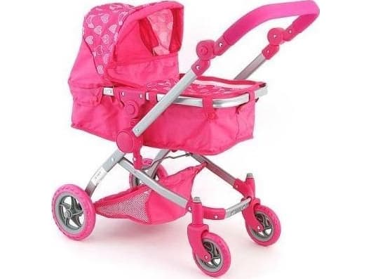 Adar Dukkevogn rosa med hjerter B1706 534063 ADAR