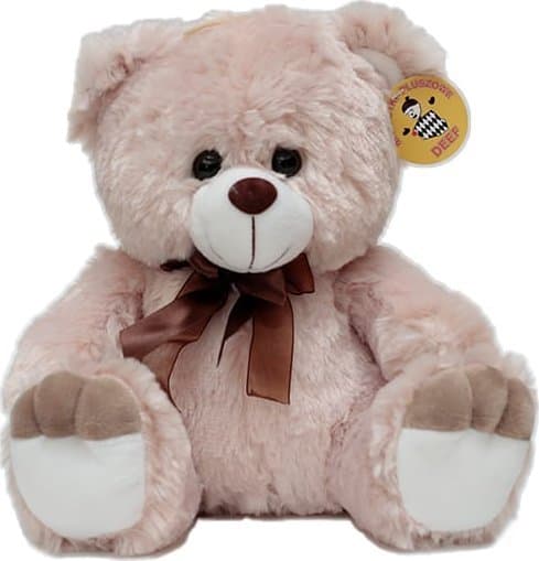 Deef Teddy beige med brun sløyfe medium 03446 DEEF