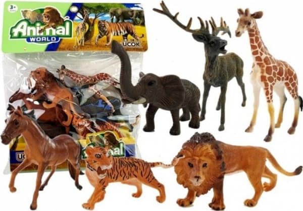 LEANToys figurine Rubber animals in a bag - Wild animals (5133)