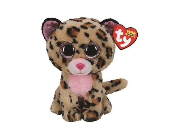 TY BEANIE BOOS LIVVIE ruskea/vaaleanpunainen leopardi 24cm 36490 TY