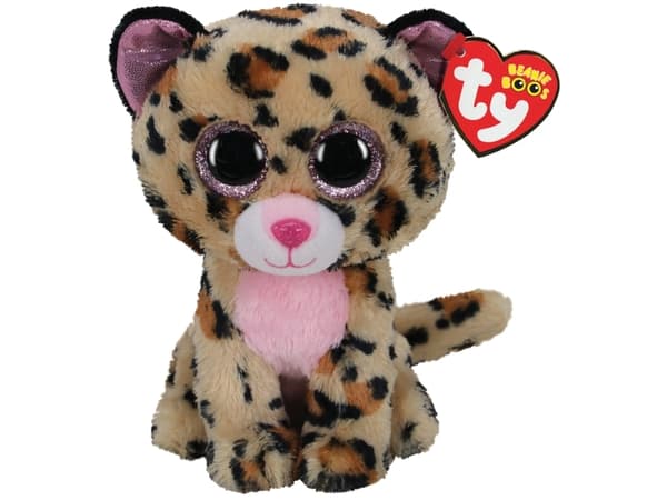 TY BEANIE BOOS LIVVIE brun/rosa leopard 24cm 36490 TY