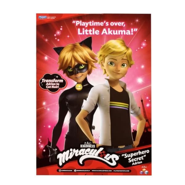 BANDAI docka - Miraculous Adrien och hans 2 outfits - 26 cm