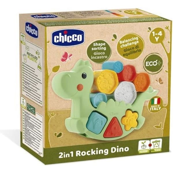 Ekologisk plyschleksak - CHICCO - Lino the ECO dino - Blandat - 12 månader till 3 år - Grön