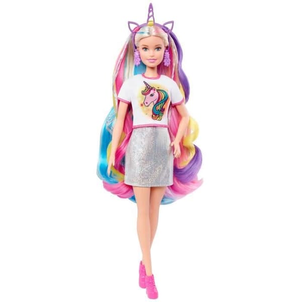 BARBIE Fantastiskt hår 16,5 cm - 2 looks Enhörning och sjöjungfru