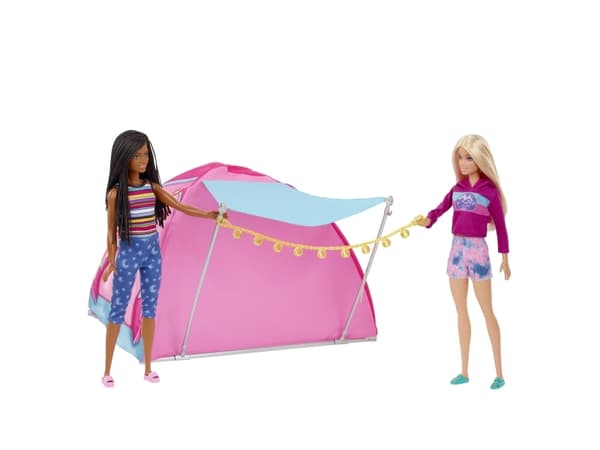 Barbie Camping Tent + Dolls (Brooklyn + Malibu)