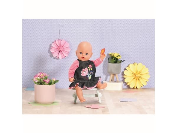 DUKKETILBEHØR - DOLLY MODA JEANS KJOLE 43 CM