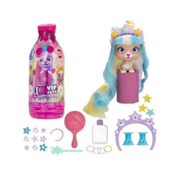 VIP Pets - IMC TOYS - Series 3 Spring Vibes - Hunddocka med långt hår och tillbehör