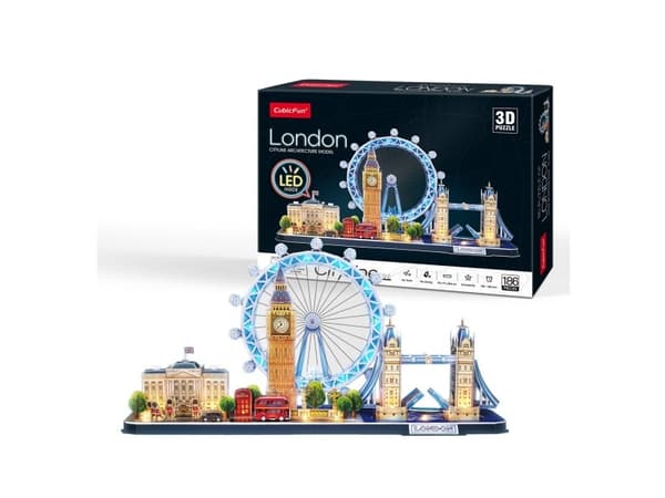 CubicFun City Line London LED, 107 styck, Byggnader, 10 År