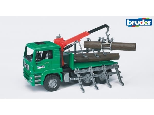 Bruder MAN TGA Timber truck with loading crane and 3 trunks toy