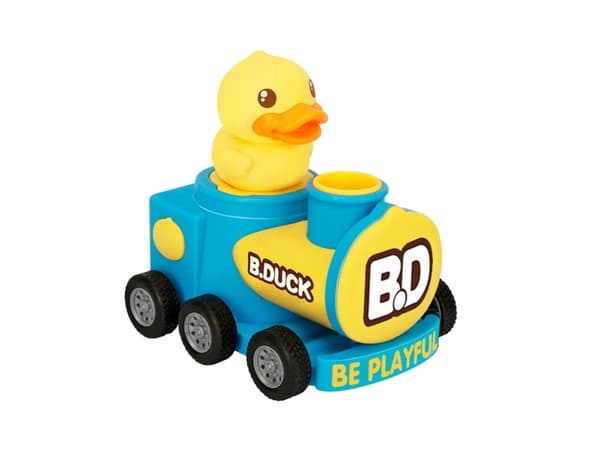 B.Duck Train+plane/ Press duck going (2pcs in 1) - Assorteret