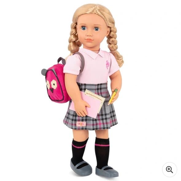 Our Generation Deluxe Poseable School Doll & Book Hally