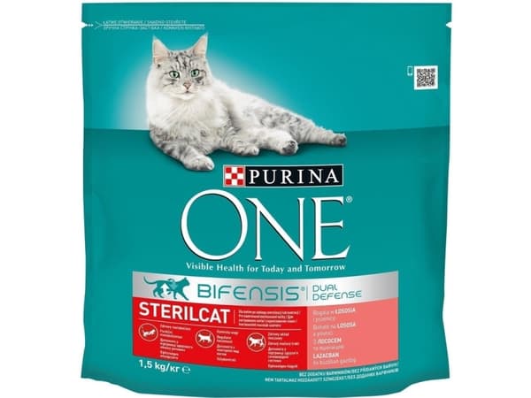 Kuiva steriloitu kissanruoka ONE BIFENSIS, lohi, 1,5kg