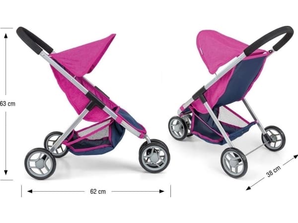 Milly Mally Tricycle barnevogn for Susie Prestige Navy dukker