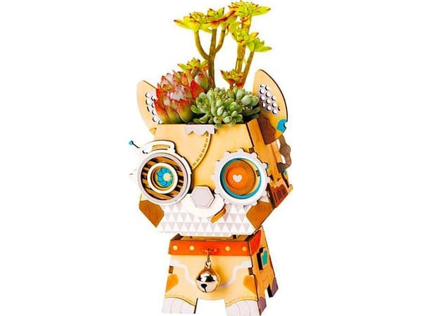 Robotime-teknologi ROBOTIME blomsterpotte i tre 3D-puslespillhund