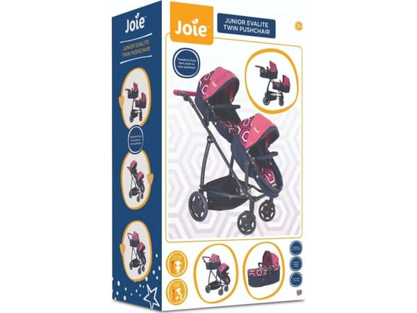HTI Joie Junior Evalite Tvillingvagn 2in1 dockvagn liggdel, barnvagn